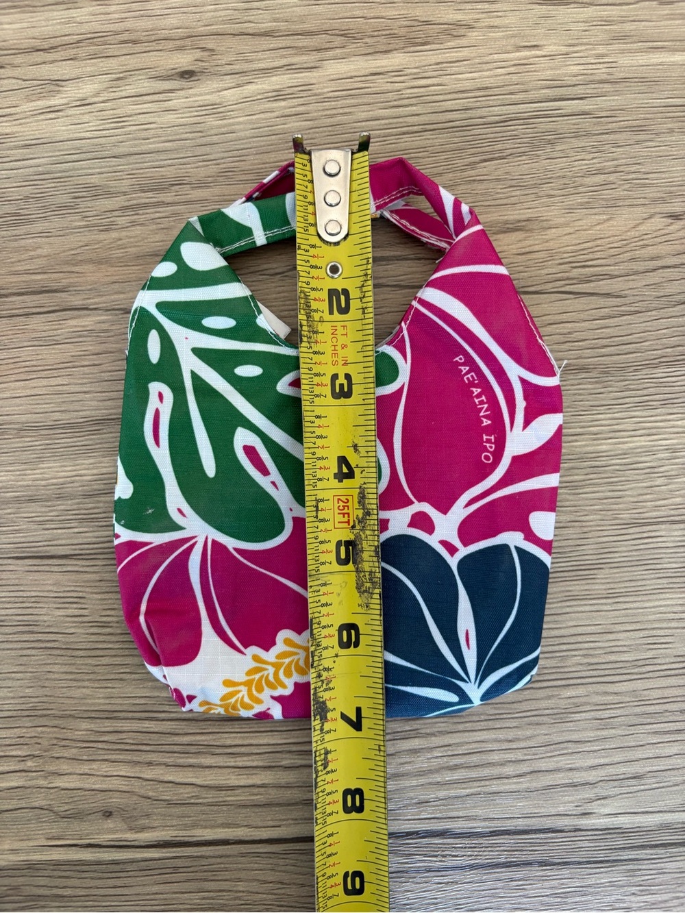 Small Cute Mini Colorful Hawaiian Floral Wristlet Pouch Tote Bag - MINI BAG ONLY